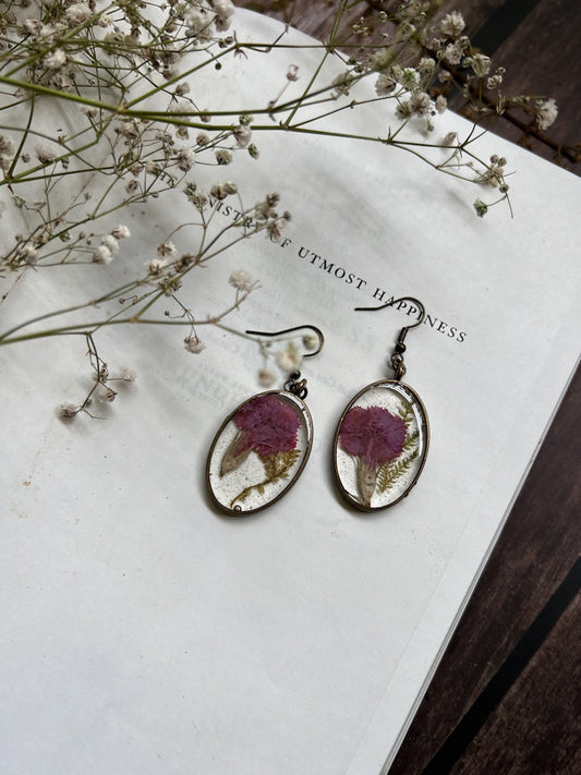 Purple Dianthus Earring